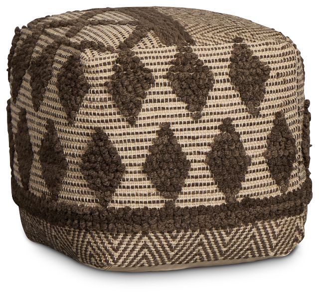 Madsi Dark Brown Accent Pouf