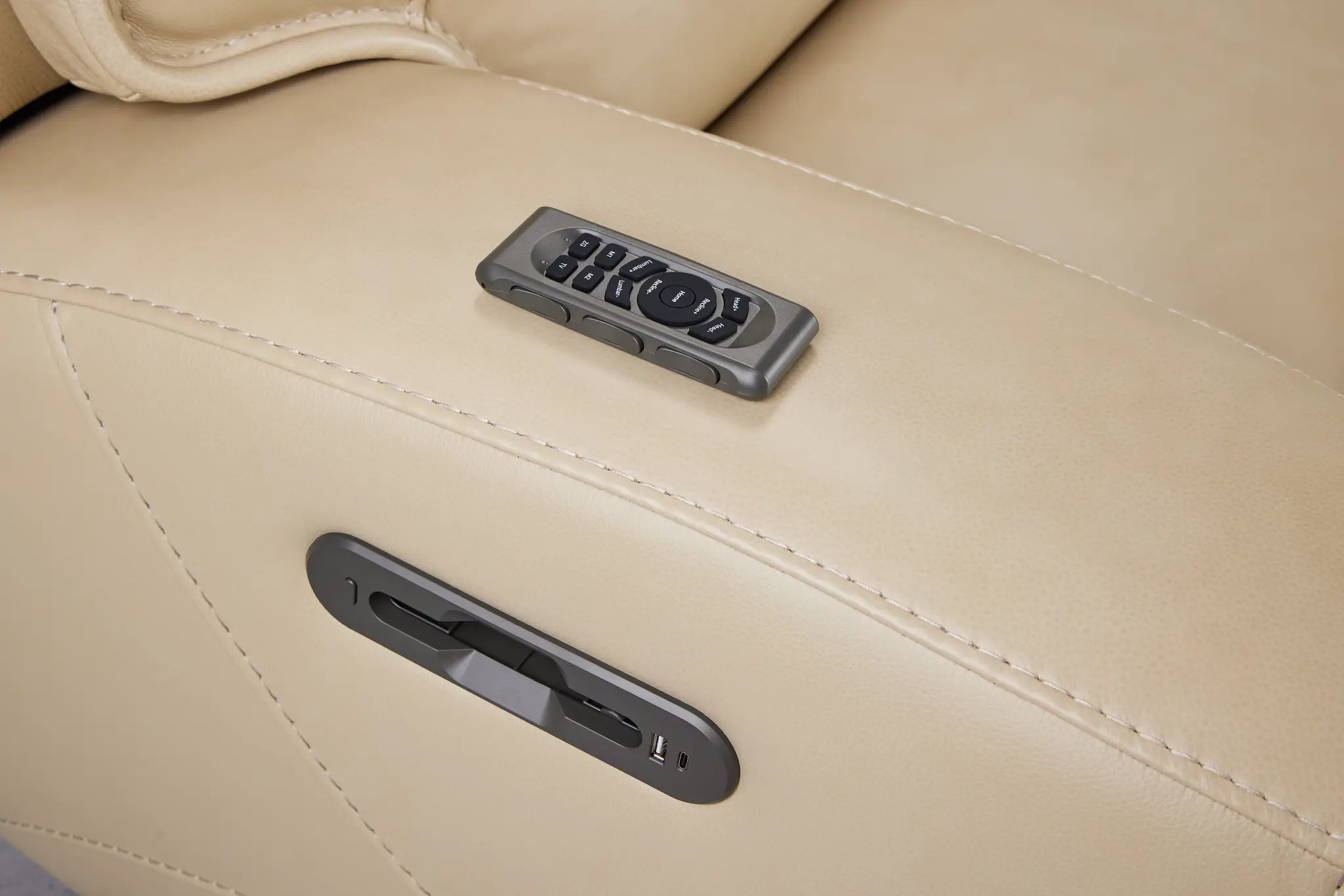 Casey Light Beige Lthr/vinyl Power Reclining Console Sofa Casey Light Beige Lthr/vinyl Power Reclining Console Sofa