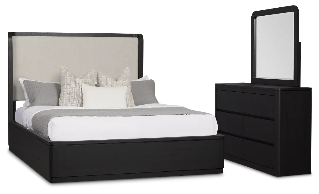 Emory Black Uph Platform Bedroom Emory Black Uph Platform Bedroom