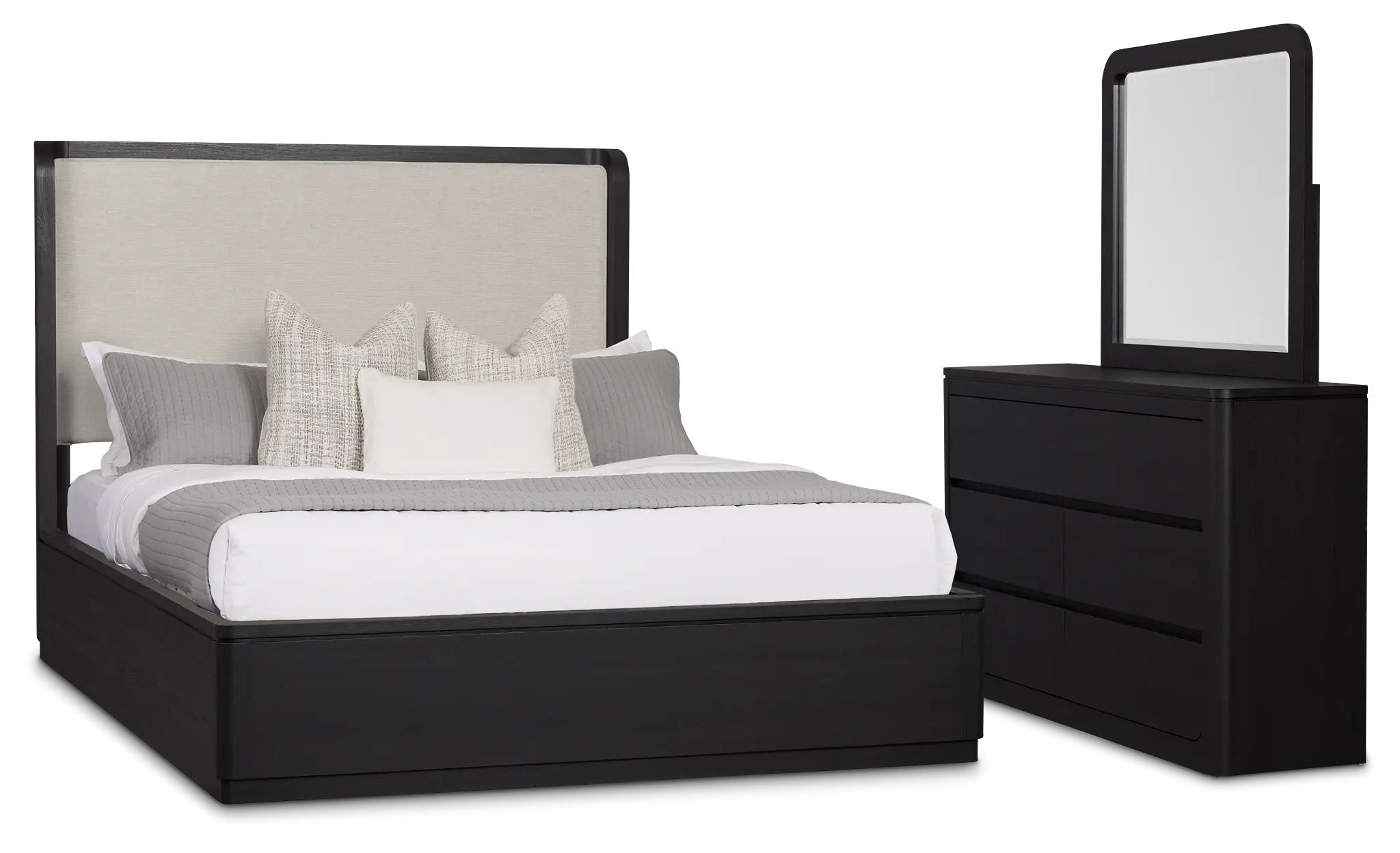 Emory Black Uph Platform Bedroom Emory Black Uph Platform Bedroom