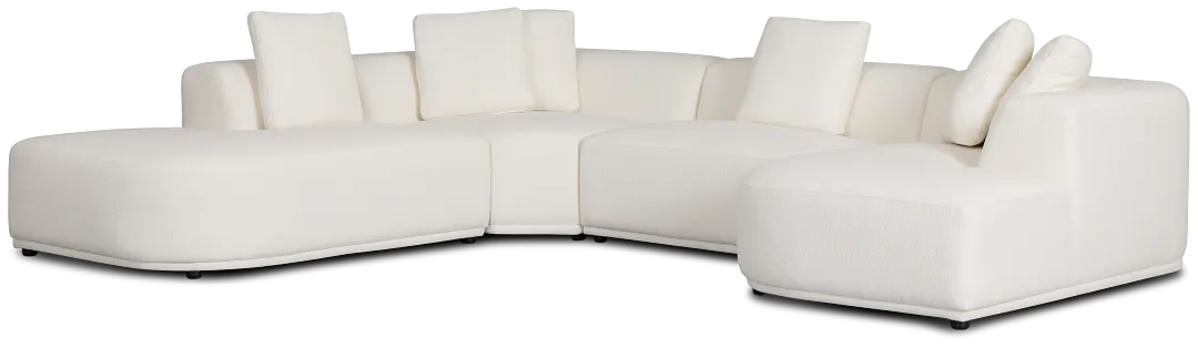Catalina White Fabric Medium Right Chaise Sectional