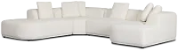 Catalina White Fabric Medium Right Chaise Sectional