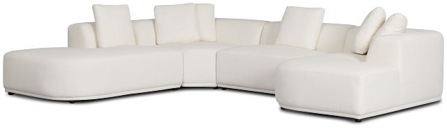 Catalina White Fabric Medium Right Chaise Sectional