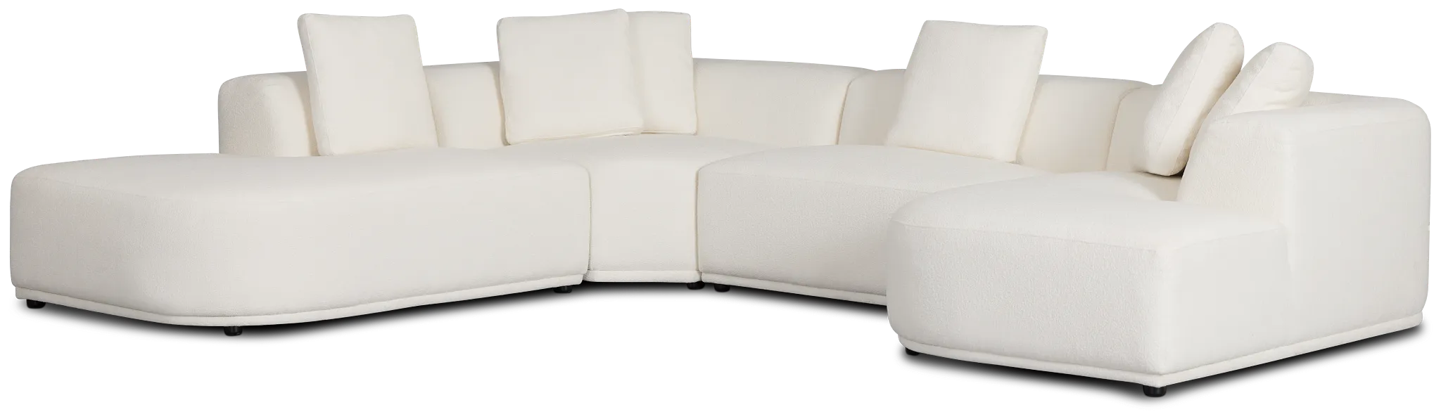 Catalina White Fabric Medium Right Chaise Sectional