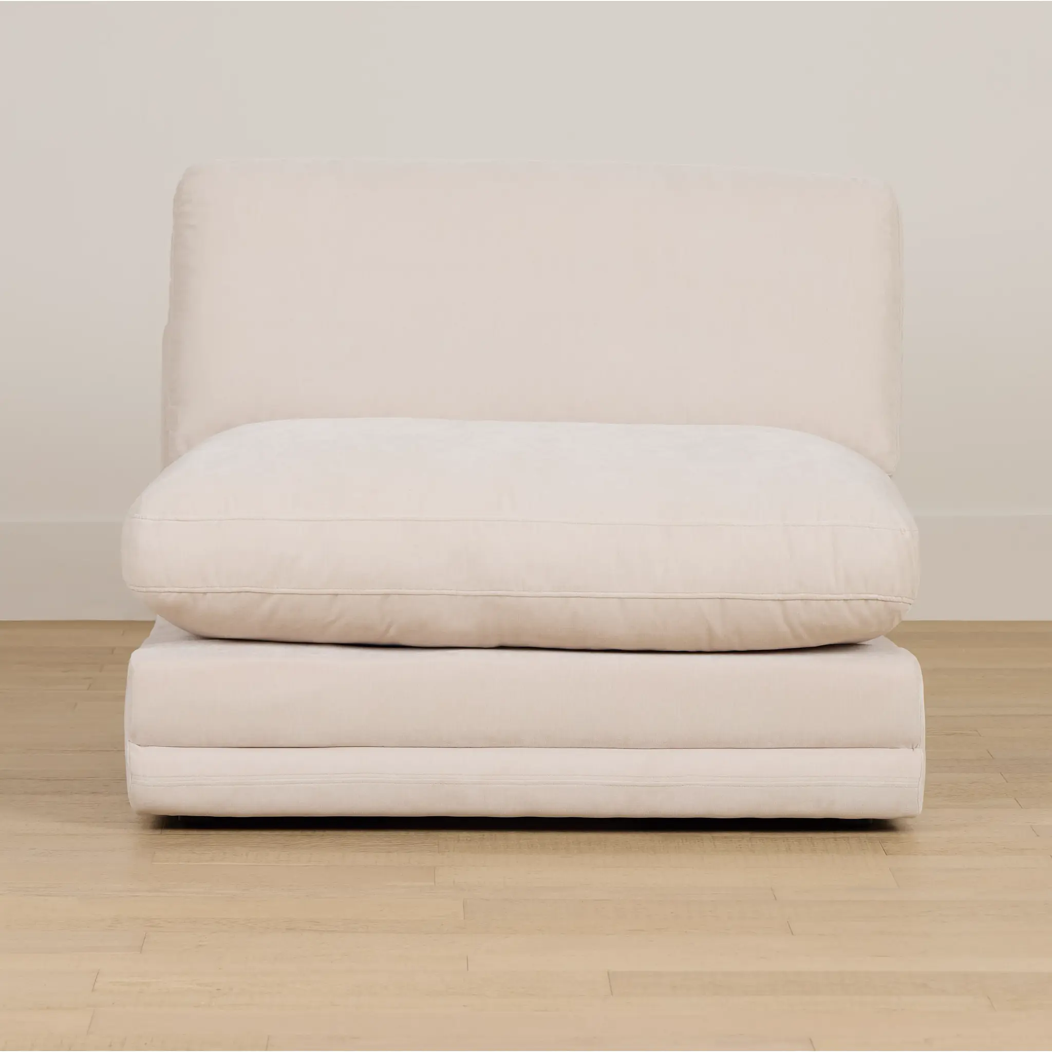 Jules Ivory Velvet Armless Chair Jules Ivory Velvet Armless Chair