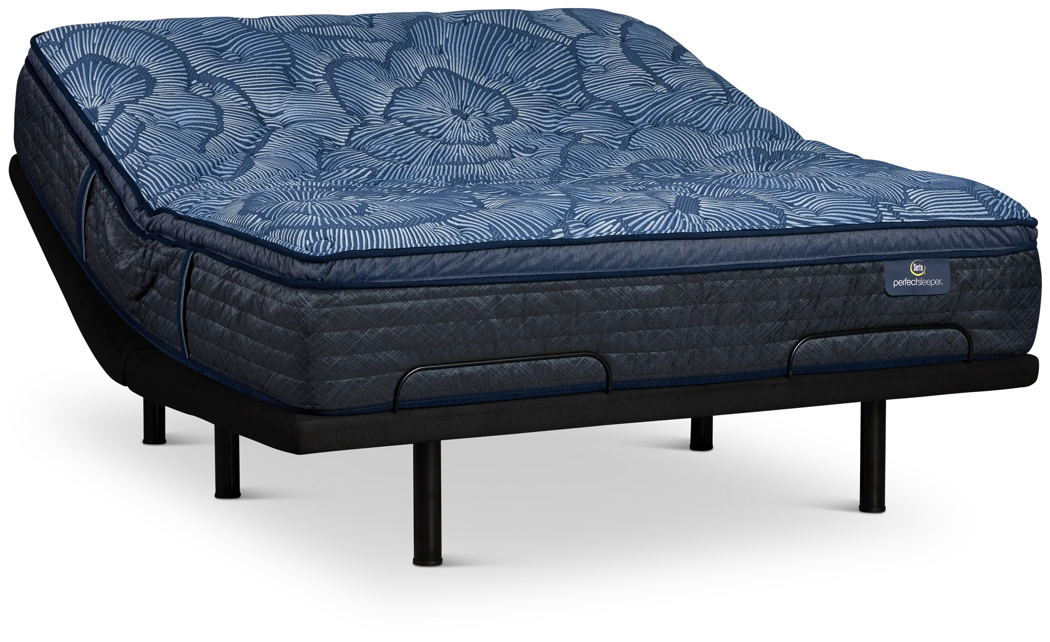 Serta Perfect Sleeper Cobalt Calm Plush Deluxe Adjustable Mattress Set