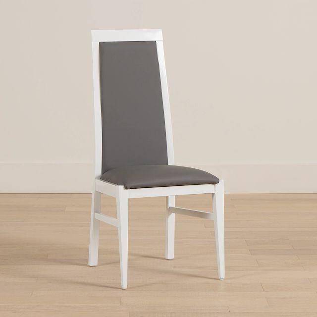Modena White Upholstered Side Chair