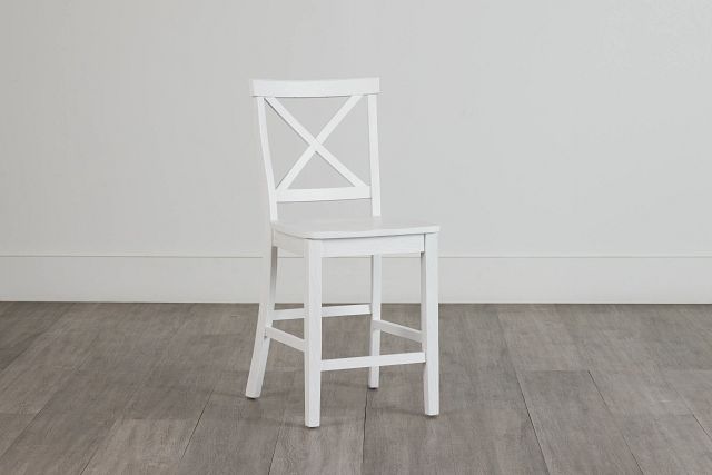 Woodstock White 24" Wood Barstool