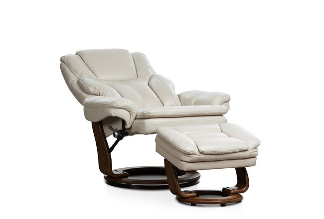 Perkins Taupe Micro Recliner & Ottoman