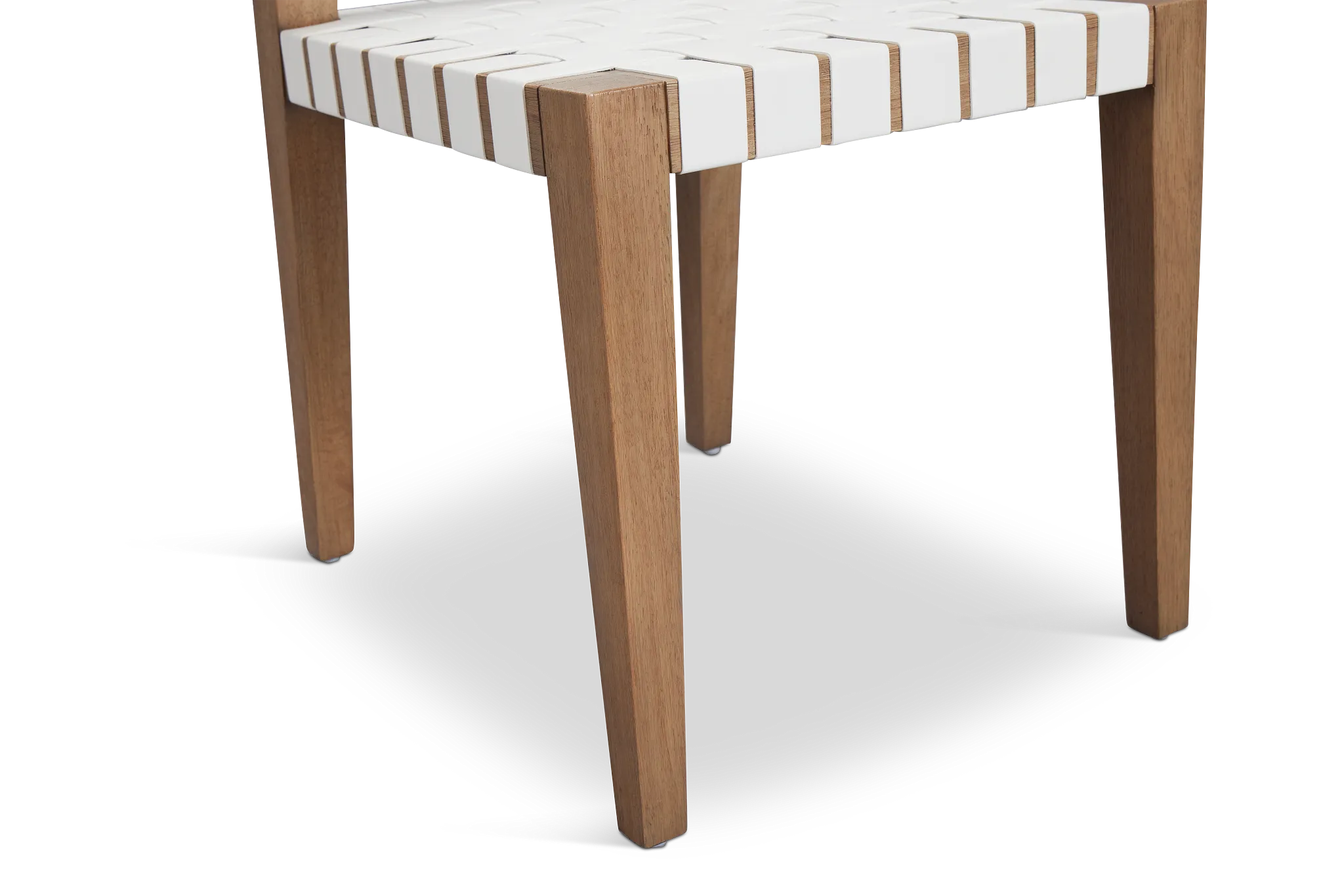 Haven White Woven Leather Side Chair