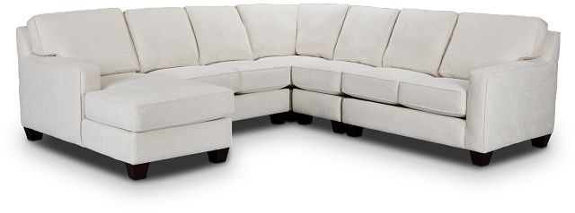 Andie White Fabric Large Left Chaise Sectional (1)