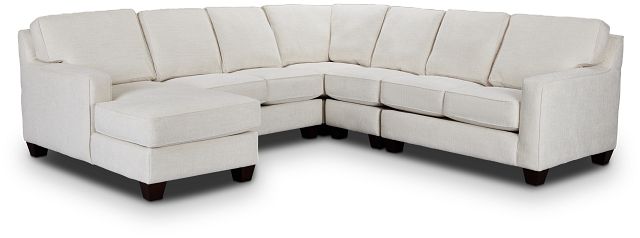 Andie White Fabric Large Left Chaise Sectional