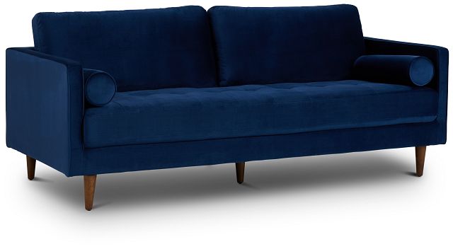 Luna Dark Blue Velvet Sofa (2)