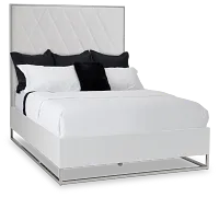Miami White Uph Platform Bed