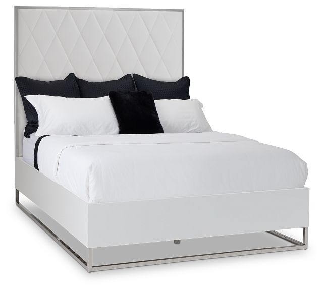 Miami White Uph Platform Bed