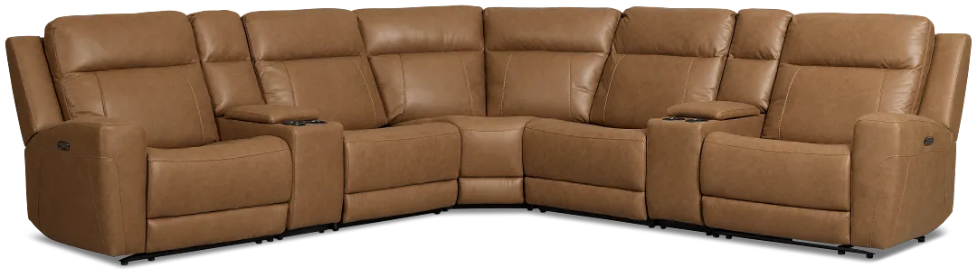 Colton Brown Micro Large Dual Power Reclining Two-arm Sectional