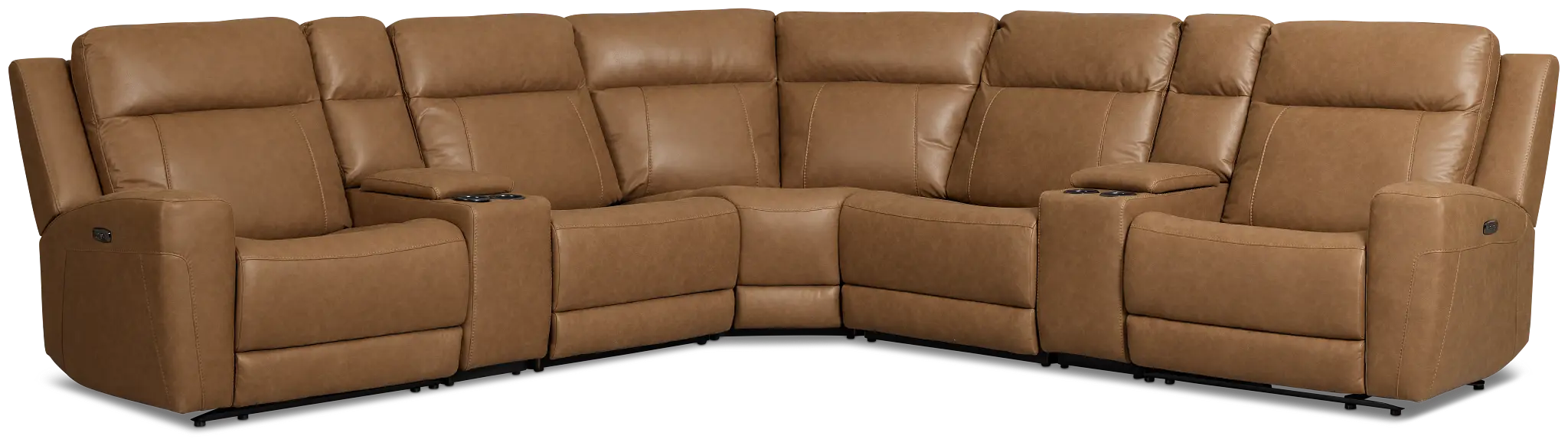 Colton Brown Micro Large Dual Power Reclining Two-arm Sectional Colton Brown Micro Large Dual Power Reclining Two-arm Sectional