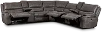 Dober Dark Gray Micro Large Triple Power Reclining Two-arm Sectional