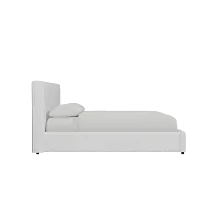 Grayton Suave White 44" Upholstered Platform Bed