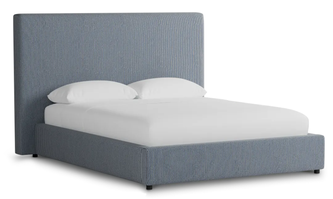 Grayton Lucy Navy 54" Upholstered Platform Bed