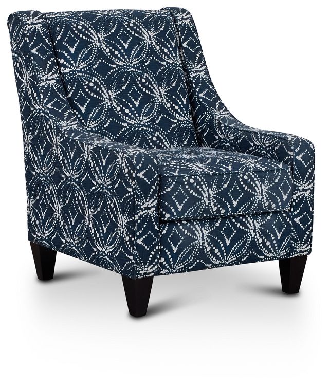 Gerardo Dark Blue Fabric Accent Chair (1)