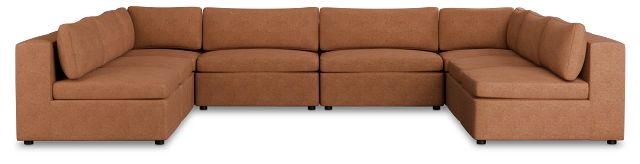 Destin Sutton Orange Fabric 8-piece Modular Sectional
