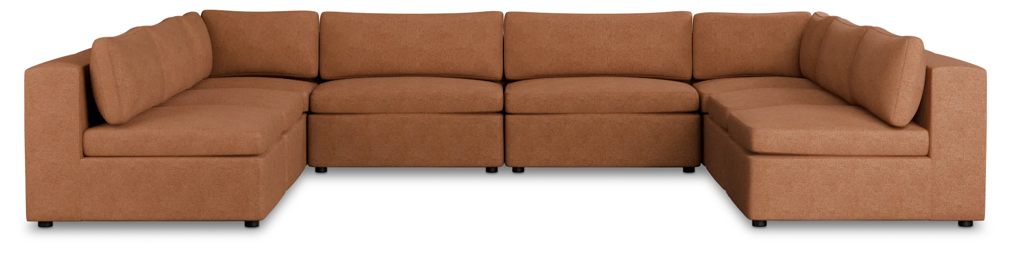 Destin Sutton Orange Fabric 8-piece Modular Sectional