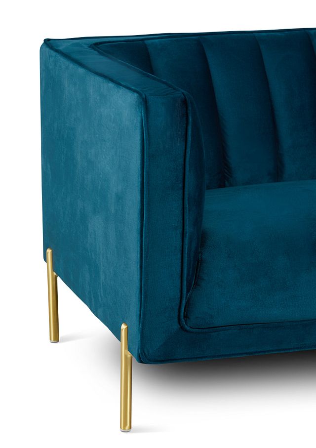 Bella Dark Blue Velvet Sofa (5)