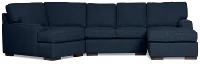 Sinclair Dark Blue Fabric Right Chaise Cuddler Sectional