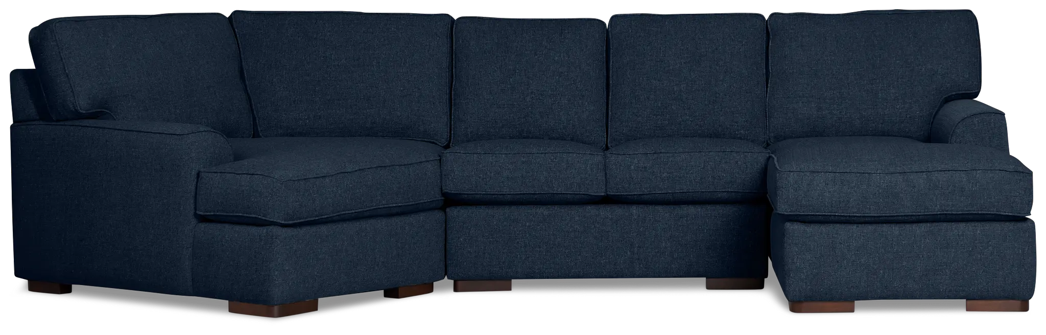 Sinclair Dark Blue Fabric Right Chaise Cuddler Sectional Sinclair Dark Blue Fabric Right Chaise Cuddler Sectional