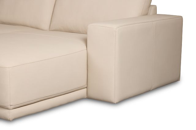 Kellan Ivory Leather Medium Right Chaise Sectional