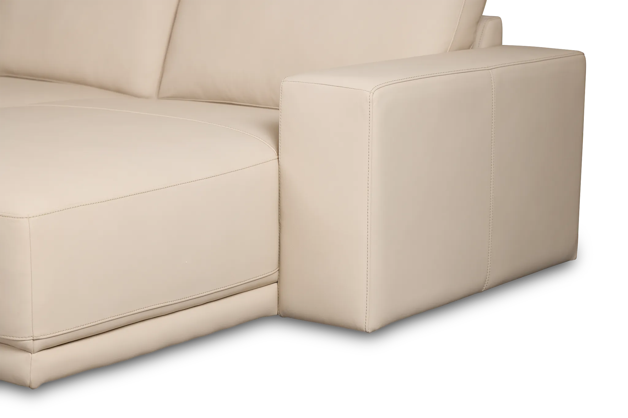 Kellan Ivory Leather Medium Right Chaise Sectional
