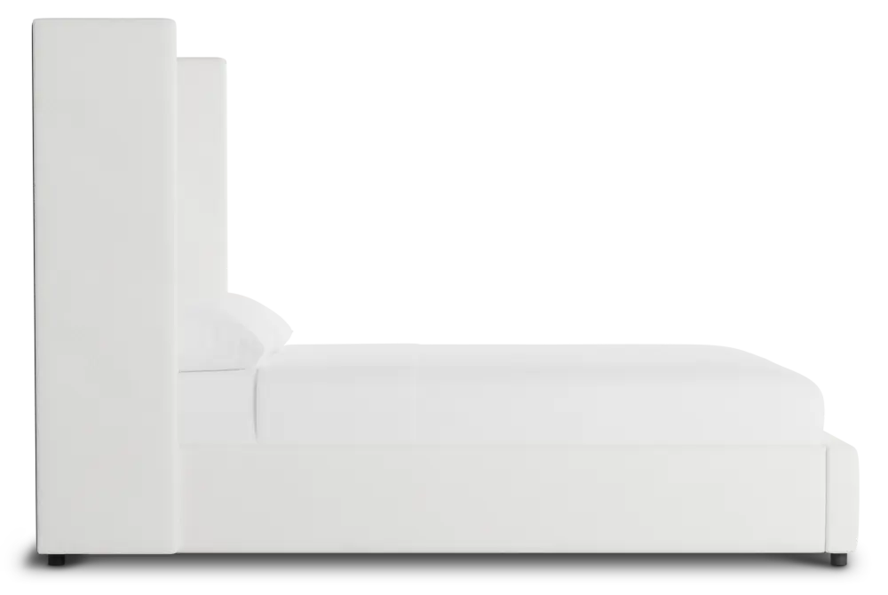 Captiva Sutton White 60" Upholstered Shelter Bed Captiva Sutton White 60" Upholstered Shelter Bed