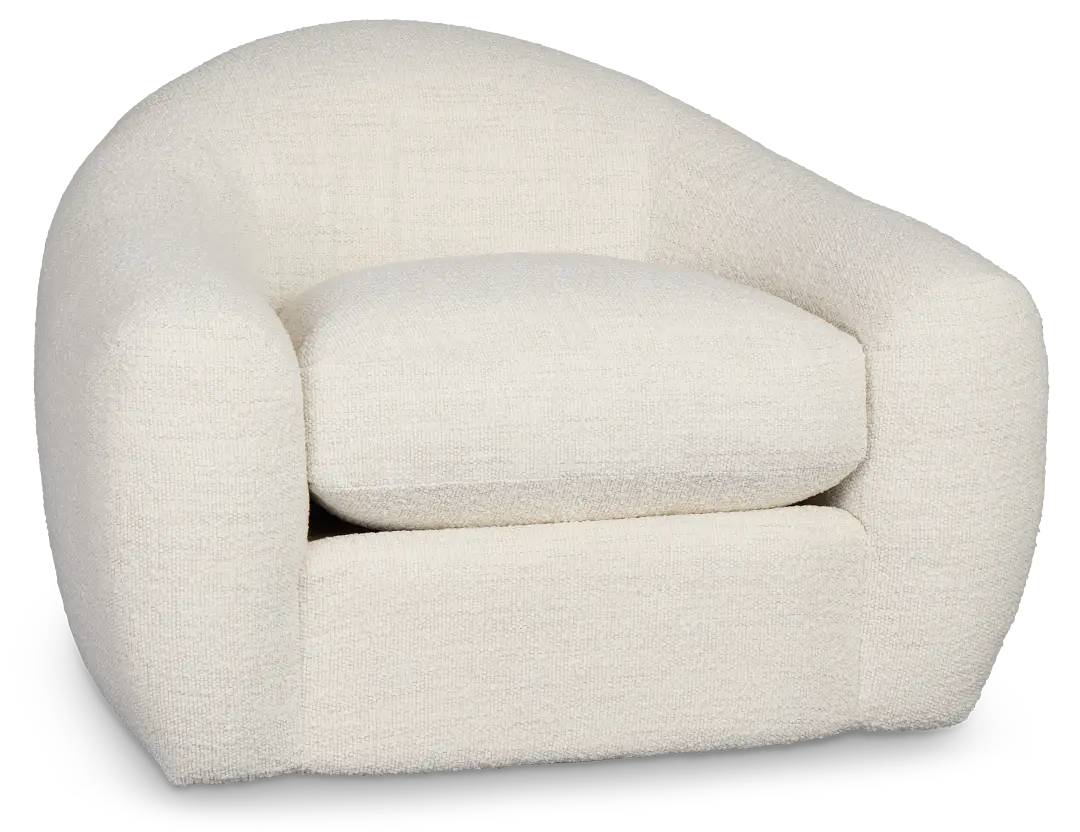 Kaya White Fabric Swivel Chair Kaya White Fabric Swivel Chair