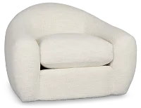 Kaya White Fabric Swivel Chair