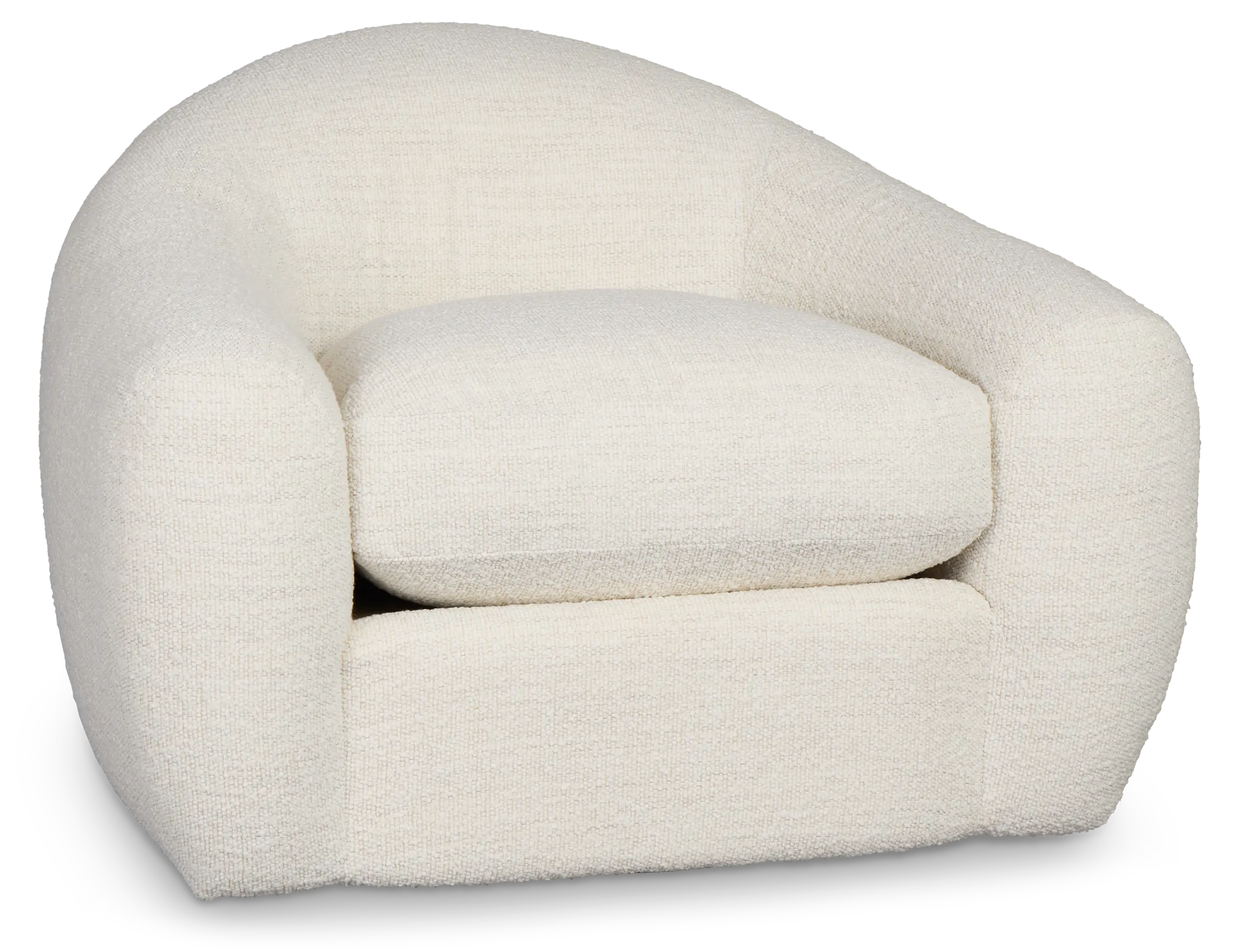 Kaya White Fabric Swivel Chair