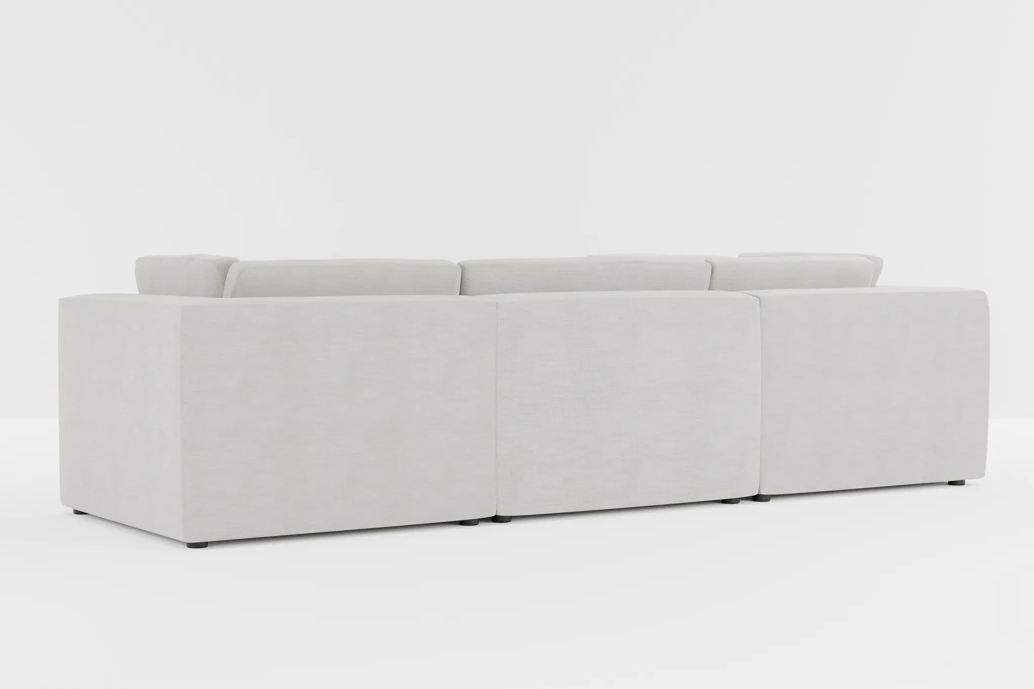 Destin Maguire Ivory Fabric 5pc Bumper Sectional