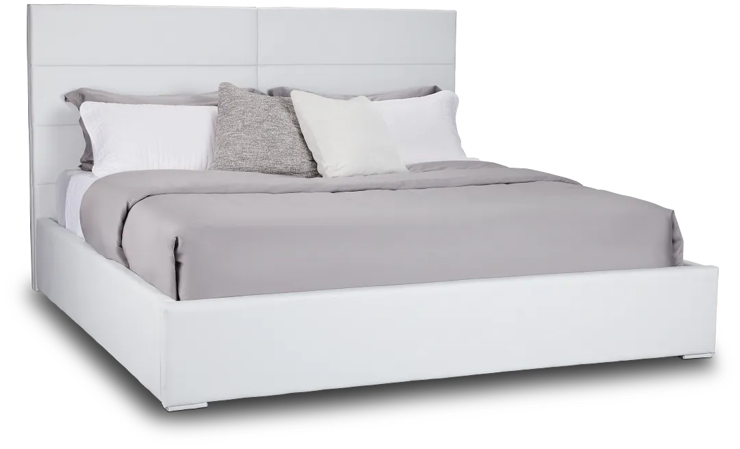 Doral White Uph Platform Bed