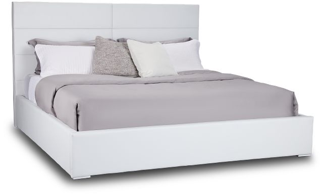 Doral White Uph Platform Bed