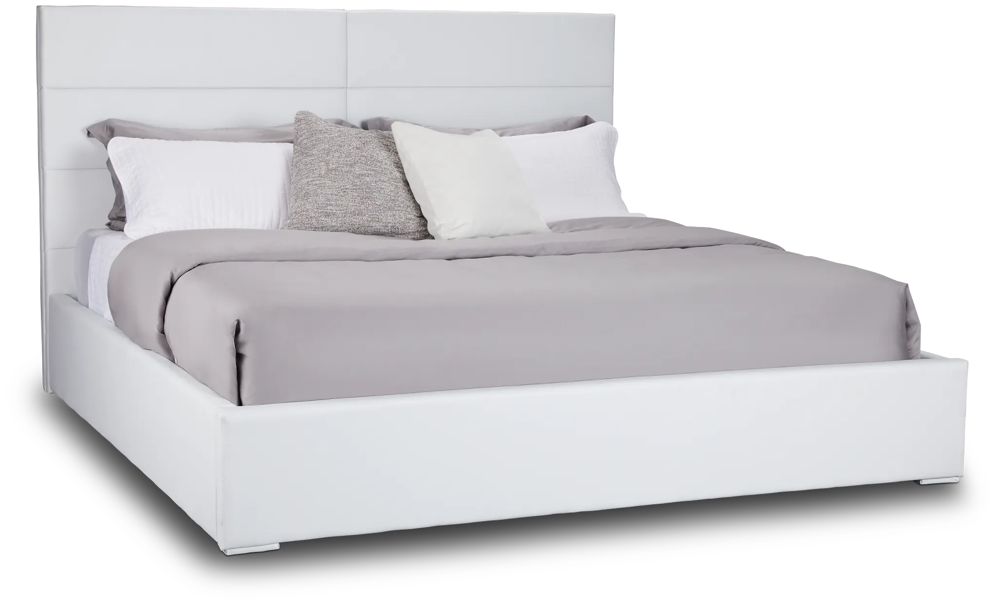 Doral White Uph Platform Bed