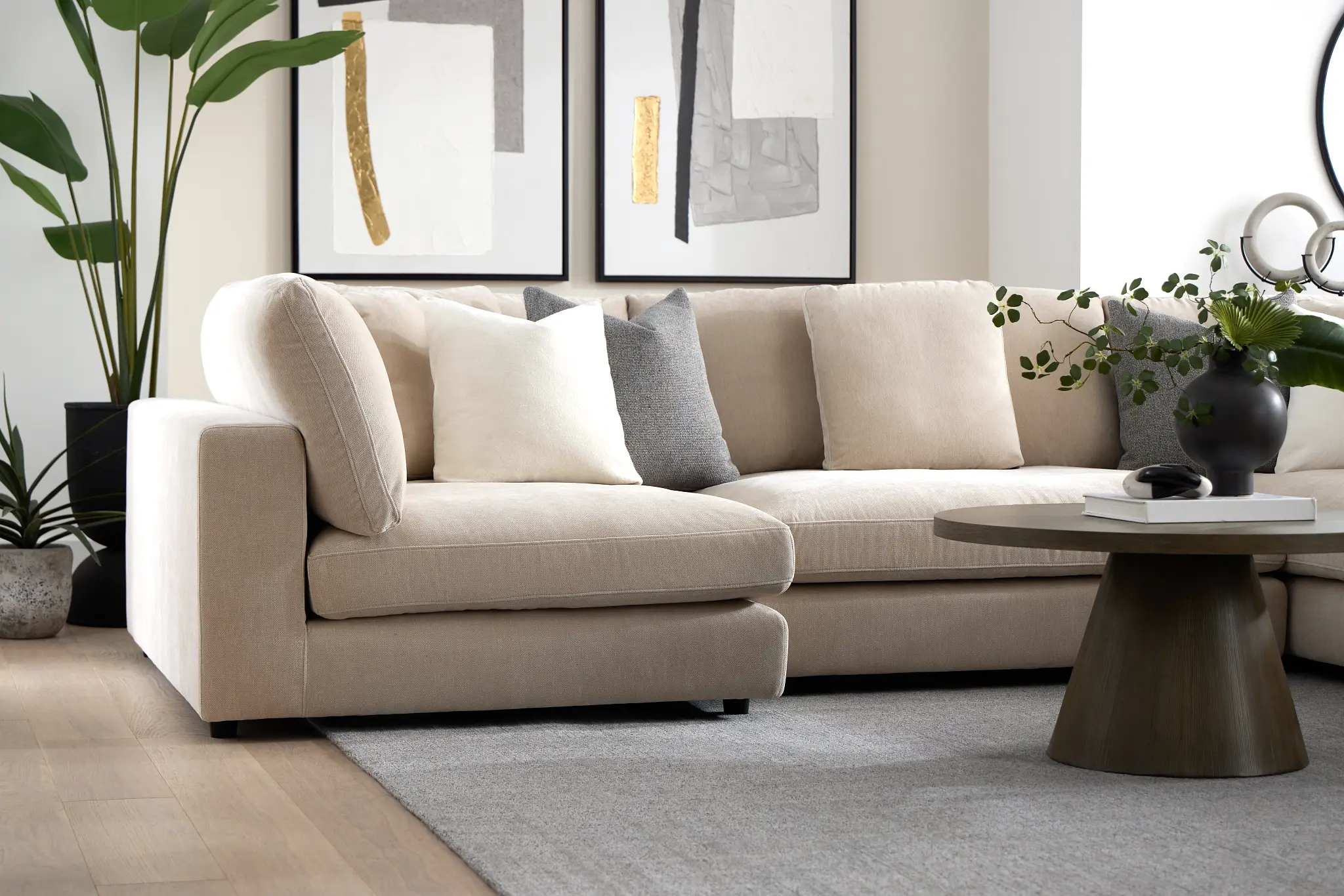 Lounge Light Beige Small Chaise Sectional Lounge Light Beige Small Chaise Sectional