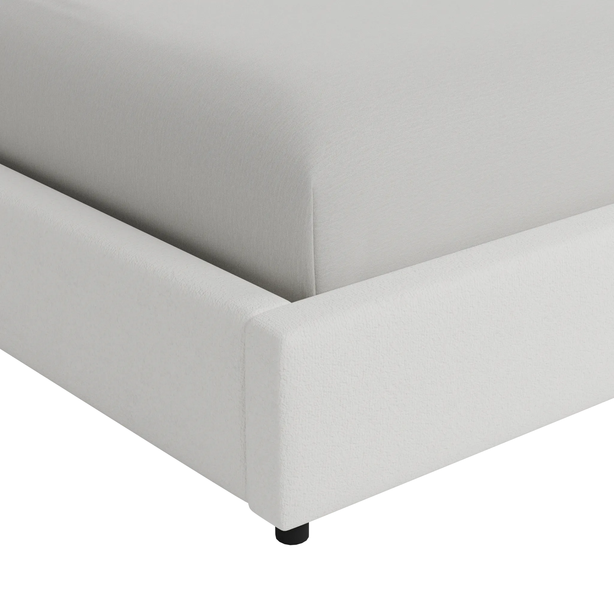 Grayton Sutton White 44" Upholstered Platform Bed