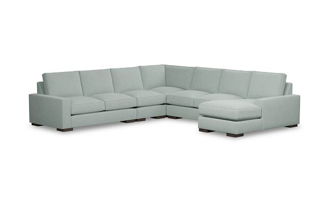 Edgewater Suave Light Green Large Right Chaise Sectional