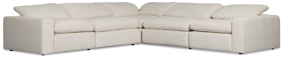 Drift Light Beige Fabric Small Two-arm Power Reclining Sectional