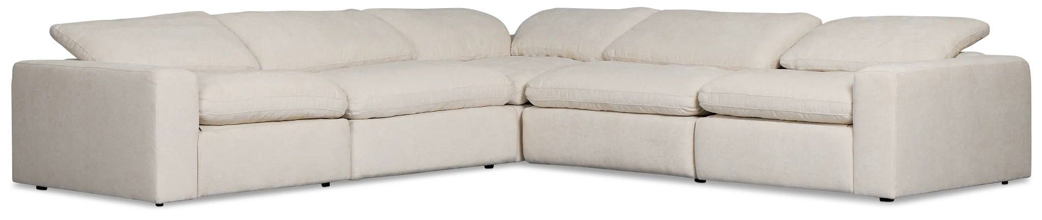 Drift Light Beige Fabric Small Two-arm Power Reclining Sectional