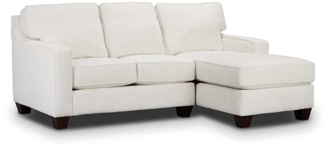 Andie White Fabric Right Chaise Sectional
