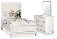 Milan White Uph Panel Bedroom