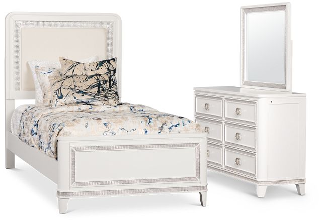 Milan White Uph Panel Bedroom