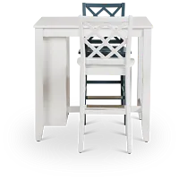 Edgartown White Storage High Table & Mixed Barstools