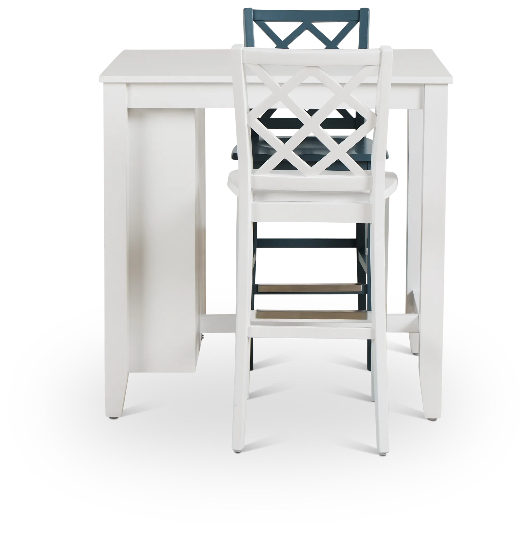 Edgartown White Storage High Table & Mixed Barstools